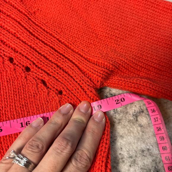 J. Crew Pointelle Stitch Long Sleeve Knit Pullover Sweater Red Women's Size XXS - Picture 7 of 8